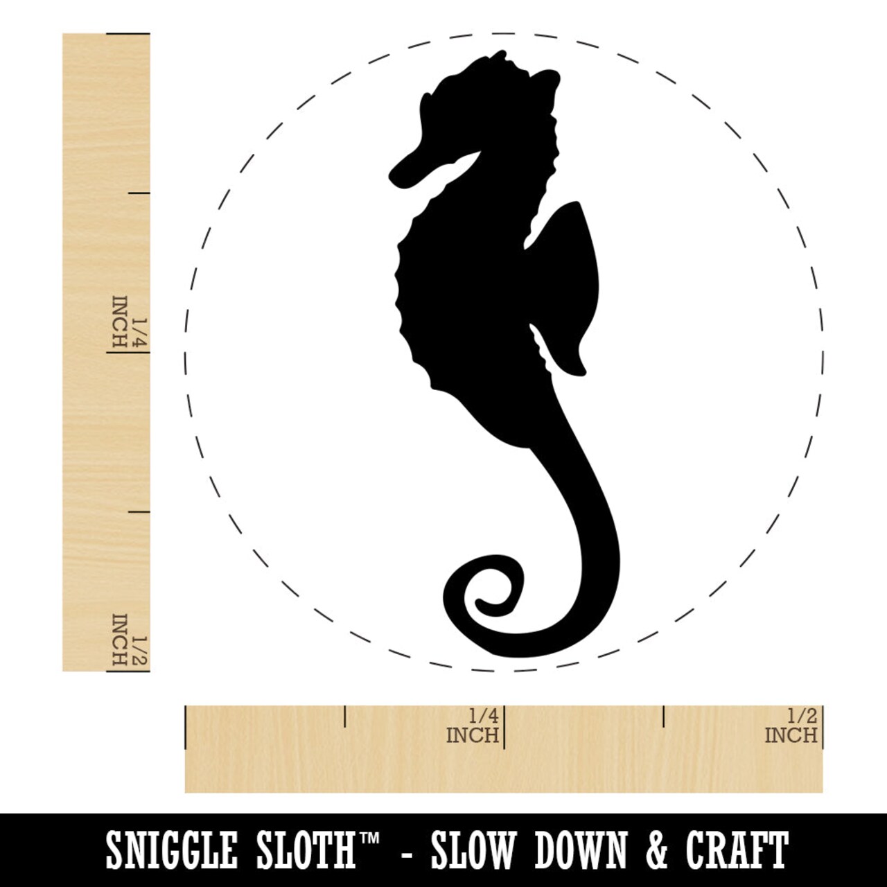 Seahorse Solid Self-Inking Rubber Stamp for Stamping Crafting Planners
